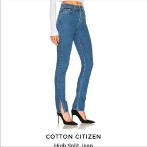 COTTON CITIZEN Womens Jeans Size 27 Medium Wash Slim Button Fly HIGH SPLIT